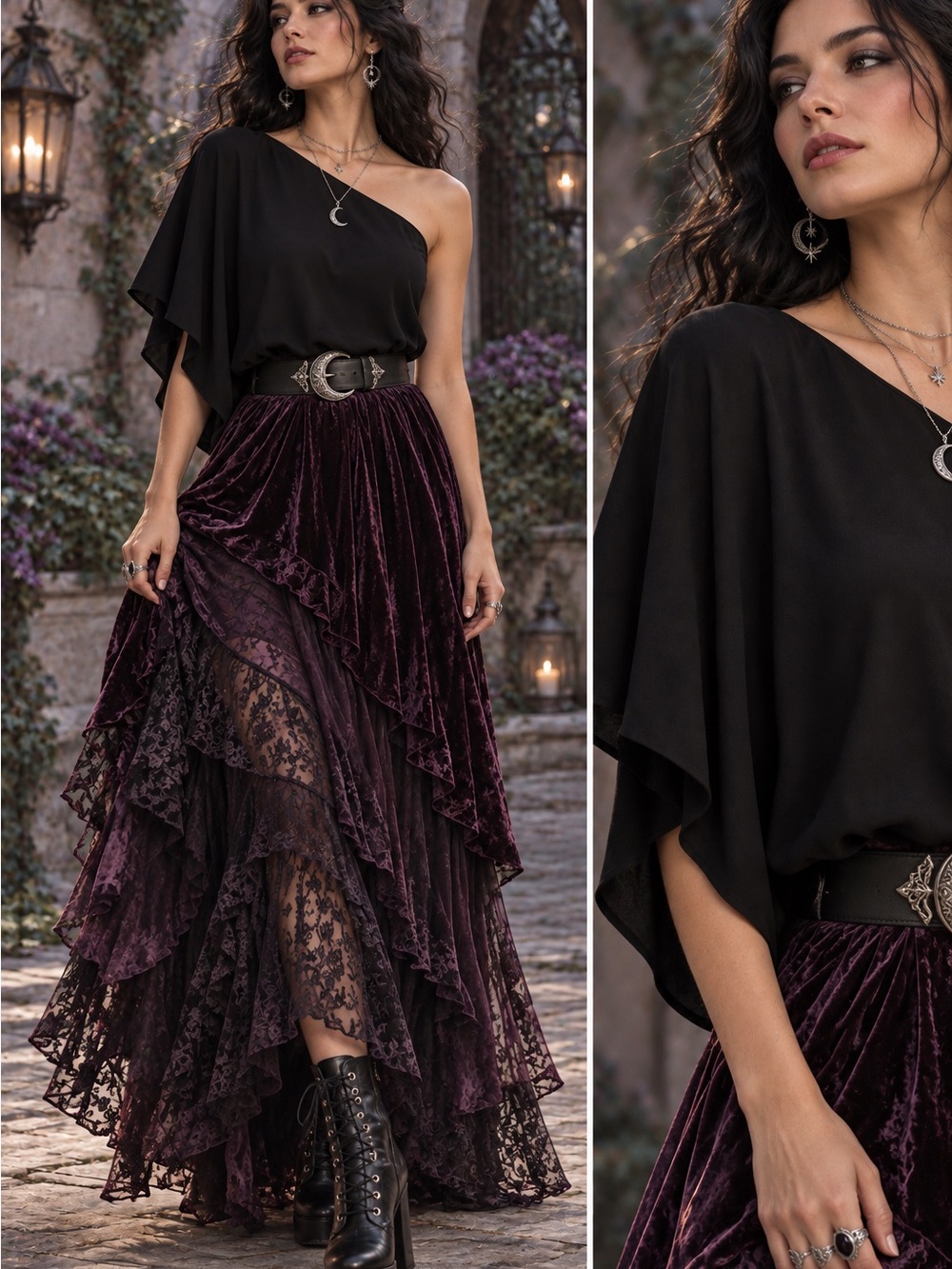 Asymmetric Black One-Shoulder Blouse - Elegant Evening Top